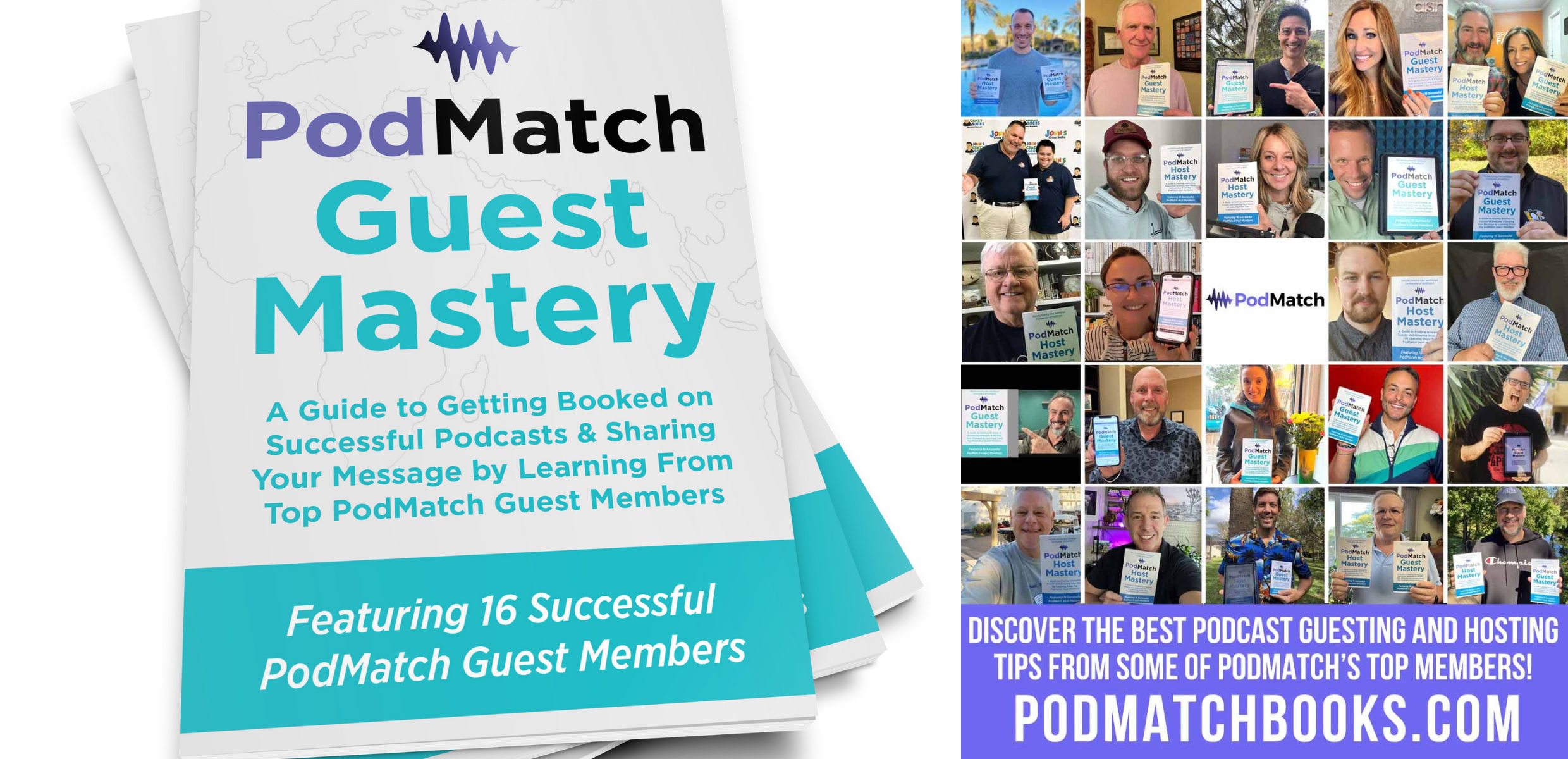 The PodMatch Guest Mastery book features contributions from successful podcast guests leveraging this medium to amplify their brand, achieve authority status in their niche, and take their brands from unknown to undeniable!